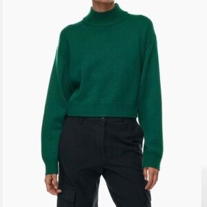 ARITZIA WILFRED FREE Merino Wool Turtleneck Cropped Sweater Scarab sz. S